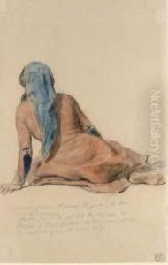 A Gipsy Woman, Seated, Seen From Behind