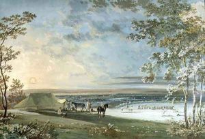 Landscape with cricket match in progress