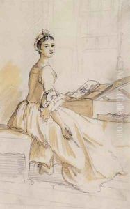 Portrait of a Lady at a Drawing Table by Paul Sandby