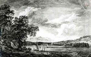 View of Hudsons River of Pakepsey by Paul Sandby