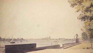 View from Somerset House Garden, looking towards Westminster Bridge, 1756 by Paul Sandby