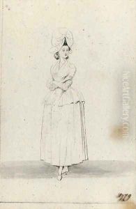 Sketch of an elegant lady by Paul Sandby