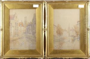 Reflections, Bruges; Towards Evening, Ghent by Victor Noble Rainbird