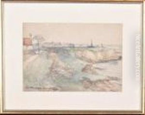 Tynemouth: A View Towards Collingwood's Monument by Victor Noble Rainbird