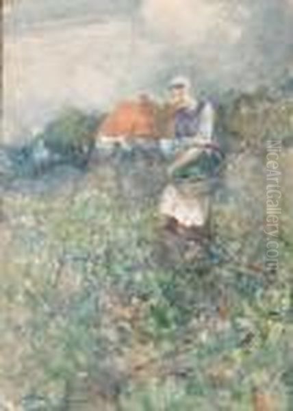 A Woman In A Vegetable Garden - view 1
