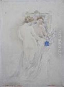 "reflection" - A Female Nude by Victor Noble Rainbird