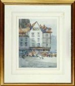 "abbeville" - A Continental Street Scene by Victor Noble Rainbird