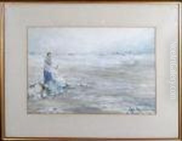 "cloches, Matin" - Two Fishergirls On A Beach - view 1