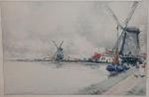 Dutch Windmills by Victor Noble Rainbird