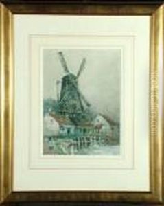 14in. X 10in. A Windmill In Holland Signed, See Illustration by Victor Noble Rainbird
