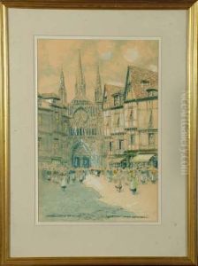 15in. X 10in. Impression, Rouen Cathedral Signed And Inscribed
