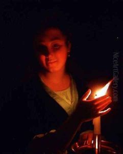 Woman with a Candle by Godfried Schalcken