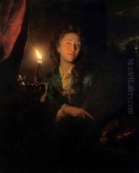 Self Portrait by Candlelight by Godfried Schalcken