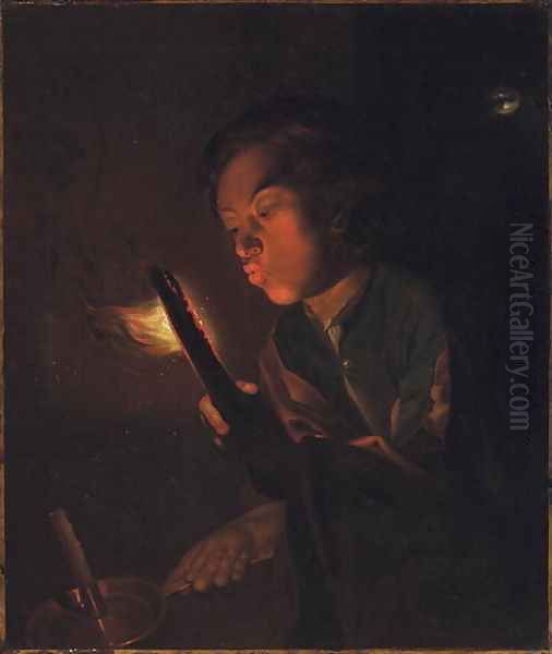 A Boy Blowing on an Ember, 1690s - view 1