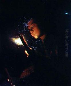 Boy Blowing on a Firebrand to Light a Candle, c.1692-98 by Godfried Schalcken