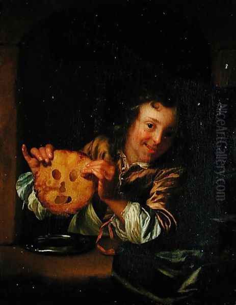 Boy with Pancakes - view 1