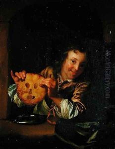 Boy with Pancakes by Godfried Schalcken