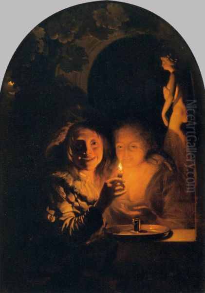 Lovers Lit by a Candle - view 1