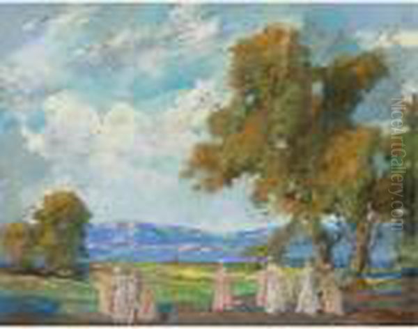 Paisaje Con Damas En El Campo - view 1