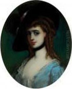 Mujer Con Vestido Azul