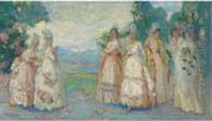 Manolas En Un Paisaje by Alfredo Ramos Martinez