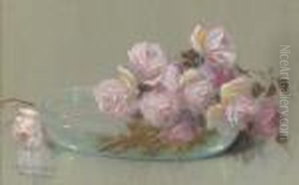 Florero De Cristal Con Rosas - view 1