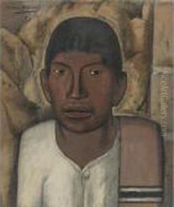 Nino Mexicano Con Serape by Alfredo Ramos Martinez