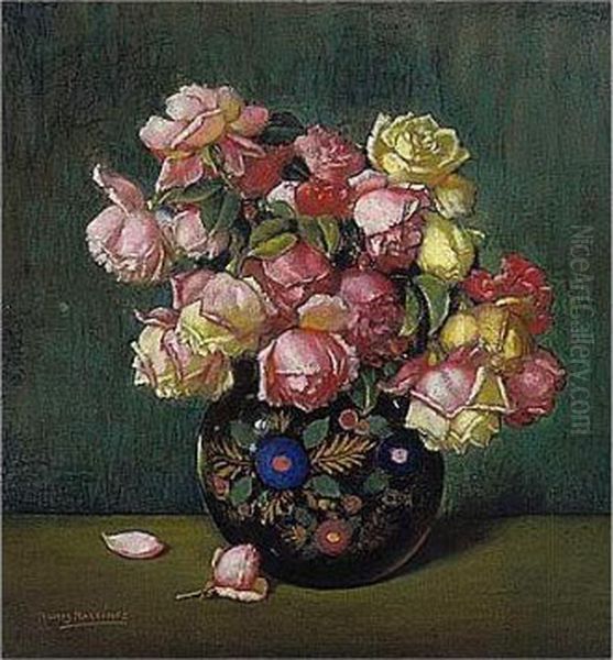 Rosas En Florero Negro - view 1