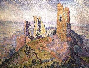 Landscape with a ruined castle by Paul Signac
