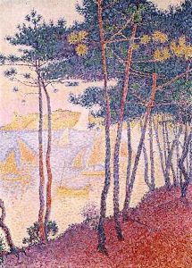 Sailing boats and pine trees, 1896 by Paul Signac
