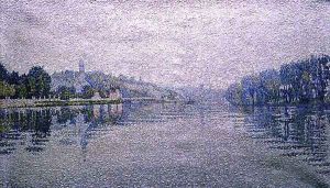 View of the Seine at Herblay, 1889 by Paul Signac