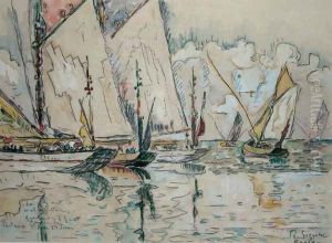 Departure of Three-Masted Boats at Croix-de-Vie by Paul Signac