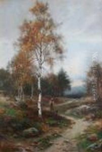 Man And Dog On A Country Track by Allan Ramsay