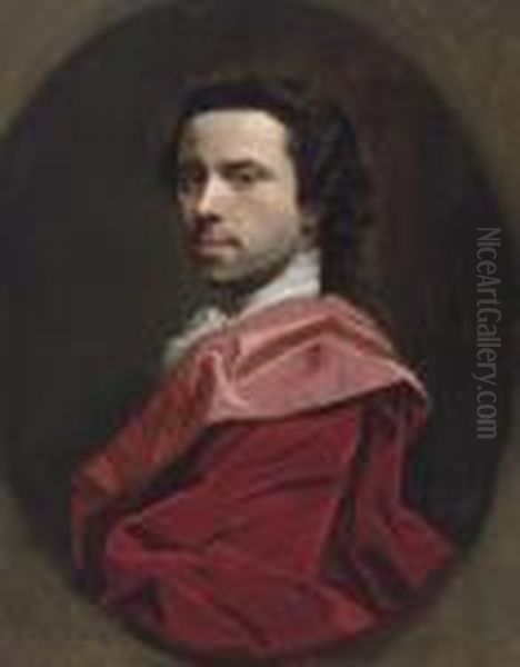 Self-portrait, Bust-length, In A Red Mantle, In A Feignedoval - view 1