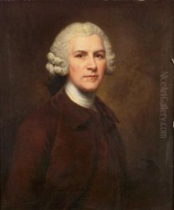 Portrait Of A Gentleman, Half-length, In A Brown Coat With A White Cravat by Allan Ramsay