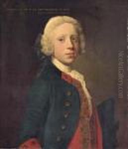 Portrait Of Marescoe Frederick, 
Half-length, In A Blue Militarycoat And Red Waistcoat, Holding A Tricorn