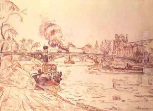 Paris with the Louvre and Pont des Arts, 1924