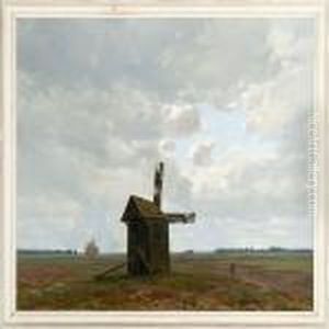 The Sun Breaks Throughthe Clouds In An Wide Landscape by Jozef Rapacki