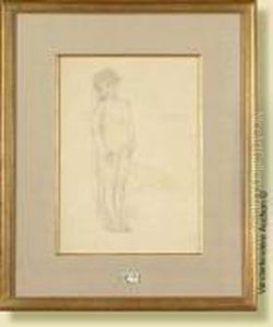 Nu Auvoile, Crayon Rehausse Sur 
Papier. Signe Au Milieu A Droiterassenfosse Et Date 1921. Ecole Belge. 
Dim.: 30x21cm