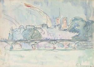 Le Pont des Arts et Notre Dame by Paul Signac