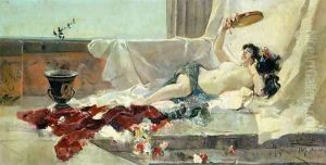Bacchante Woman Undressed 1887 by Joaquin Sorolla Y Bastida