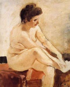 Seated Nude by Joaquin Sorolla Y Bastida