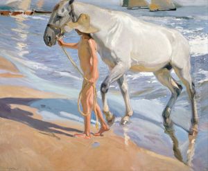 El bano del caballo (The Horse's Bath) by Joaquin Sorolla Y Bastida