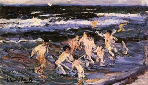 Ninos en el Mar by Joaquin Sorolla Y Bastida