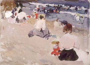 People Sitting on the Beach, 1906 by Joaquin Sorolla Y Bastida