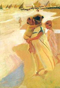 Al bano, Valencia (Going for a Swim, Valencia) by Joaquin Sorolla Y Bastida