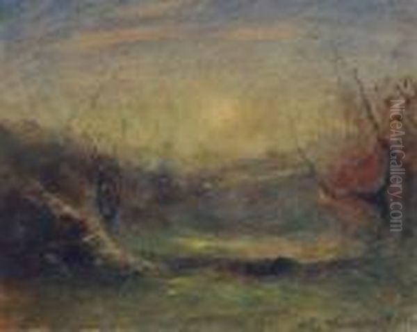 Paysage Au Coucher De Soleil - view 1