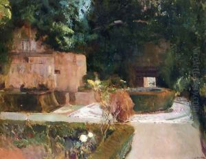 The Los Adarves Gardens, The Alhambra, Granada by Joaquin Sorolla Y Bastida
