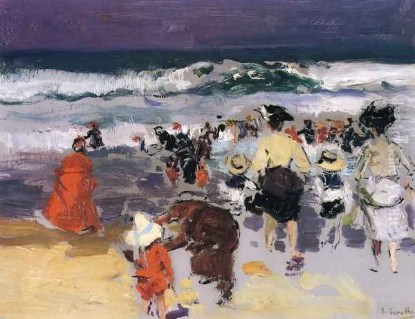 The Beach at Biarritz (sketch) - view 1
