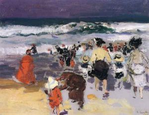 The Beach at Biarritz (sketch) by Joaquin Sorolla Y Bastida